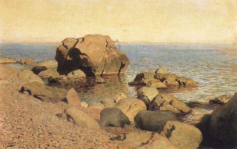 Isaac Levitan Sea bank rummaged China oil painting art